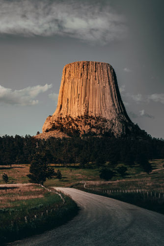 photograph of “Devil’s Tower” in Wyoming.